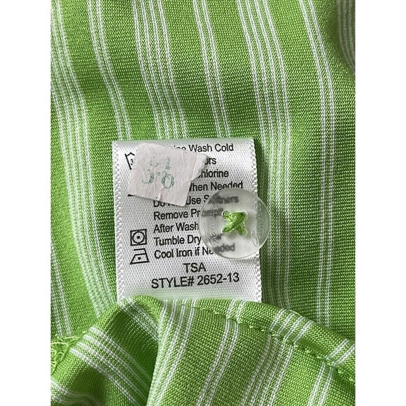 Tommy Armour Men’s XXL Dri-Logic Golf Polo Shirt Green White Stripes Performance - Picture 8 of 8